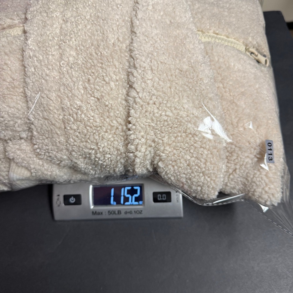 Scoop Cream Sherpa Fleece Teddy Bear Jacket Hooded Zip Up Bomber Style Small Y2K - Picture 10 of 10